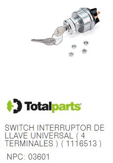 INTERRUPTOR DE LLAVE UNIVERSAL (4 Terminales)