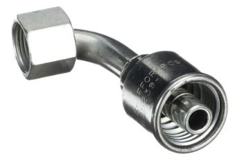 CRIMPABLE CODO 90° CARA PLANA HEMBRA #6 A 1/2"