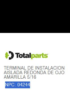 TERMINAL DE INSTALACION AISLADA REDONDA DE OJO AMARILLA 5/16