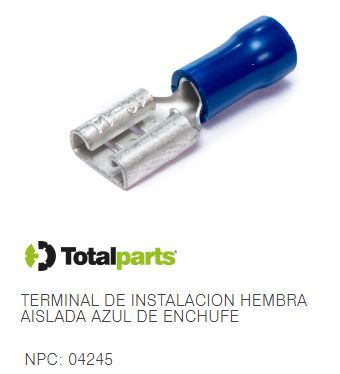 [822077042451] TERMINAL DE INSTALACION HEMBRA AISLADA AZUL DE ENCHUFE