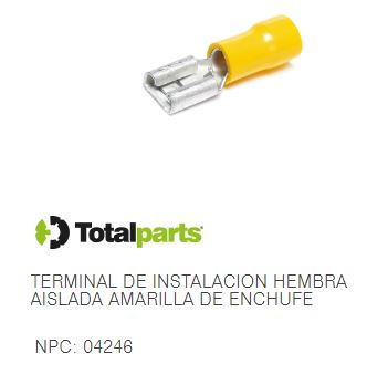 [822077042468] TERMINAL DE INSTALACION HEMBRA AISLADA AMARILLA DE ENCHUFE