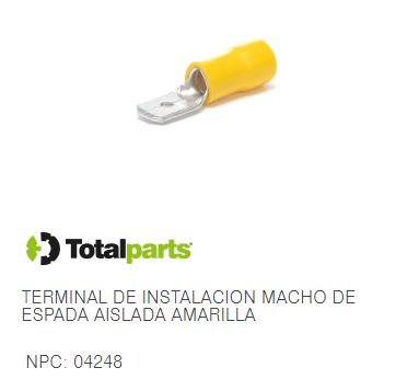[822077042482] TERMINAL DE INSTALACION MACHO DE ESPADA AISLADA AMARILLA
