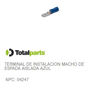 [822077042475] TERMINAL DE INSTALACION MACHO DE ESPADA AISLADA AZUL